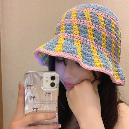 Japanese Handmade Knitted Sunscreen Travel Bucket Hat