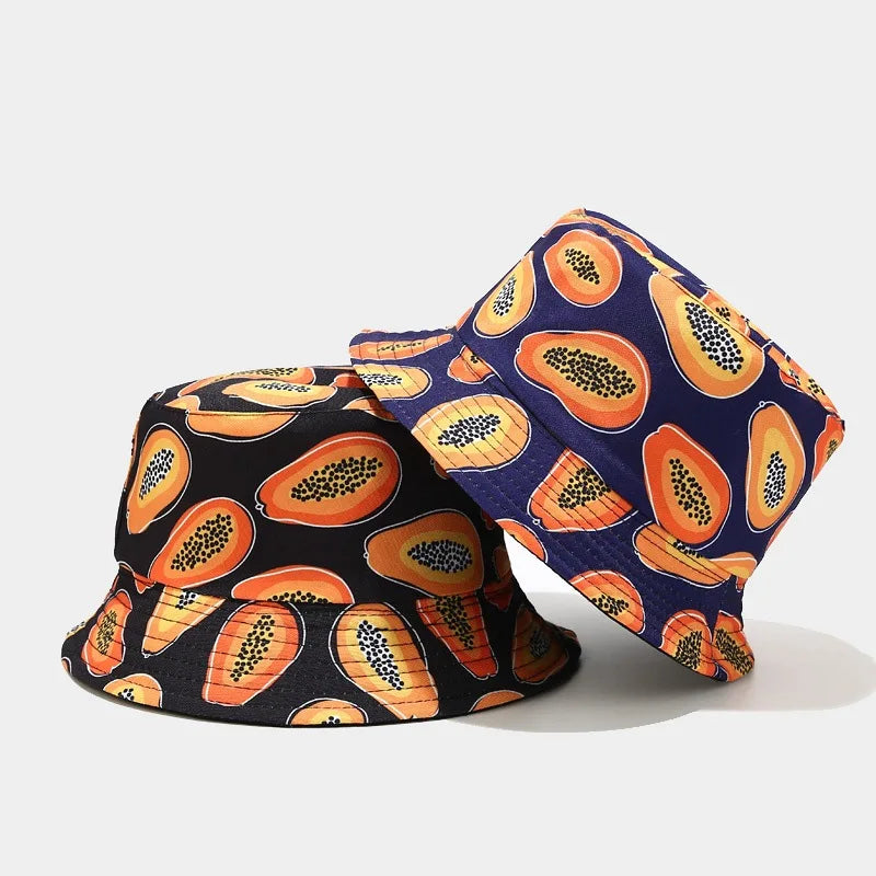 Unisex Tropical Papaya Print Bucket Hat