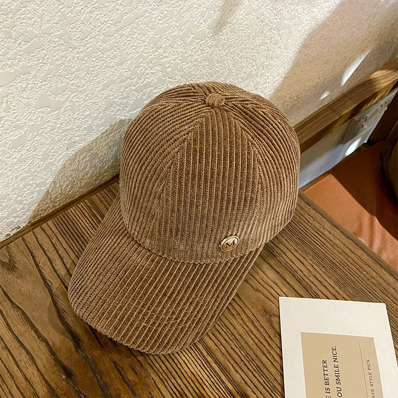 Women's Corduroy Snapback Baseball Cap