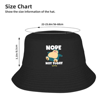 Nope Not Today Snorlax Trendy Foldable Bucket Hat