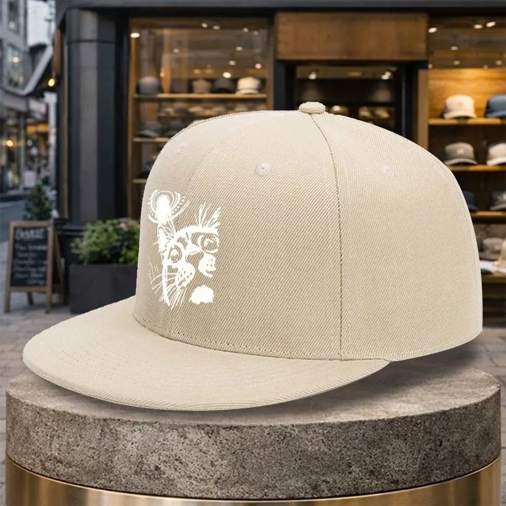 Abstract Cat Face Print Street Snapback Cap