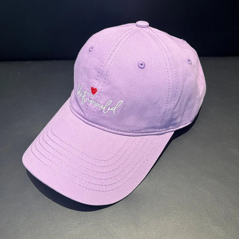 Love Embroidery Korean Style Trendy Baseball Cap