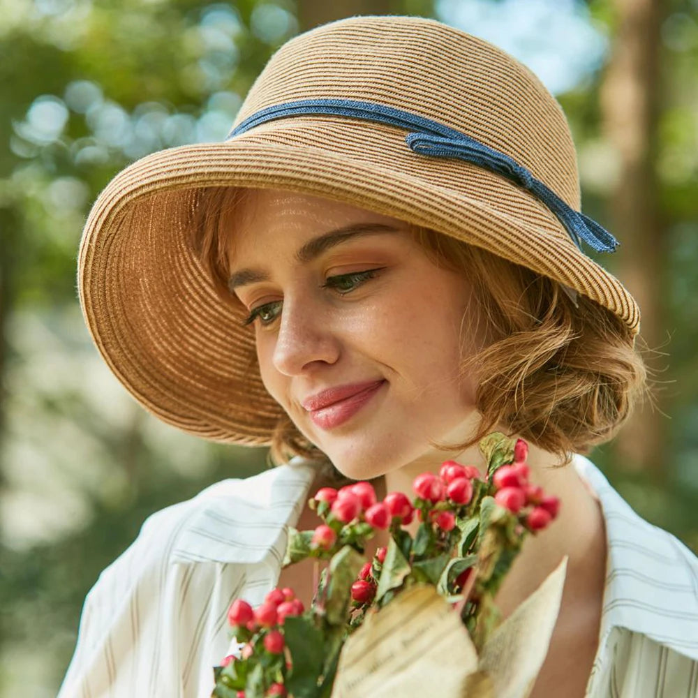 French Straw Bonnet Bucket Hat