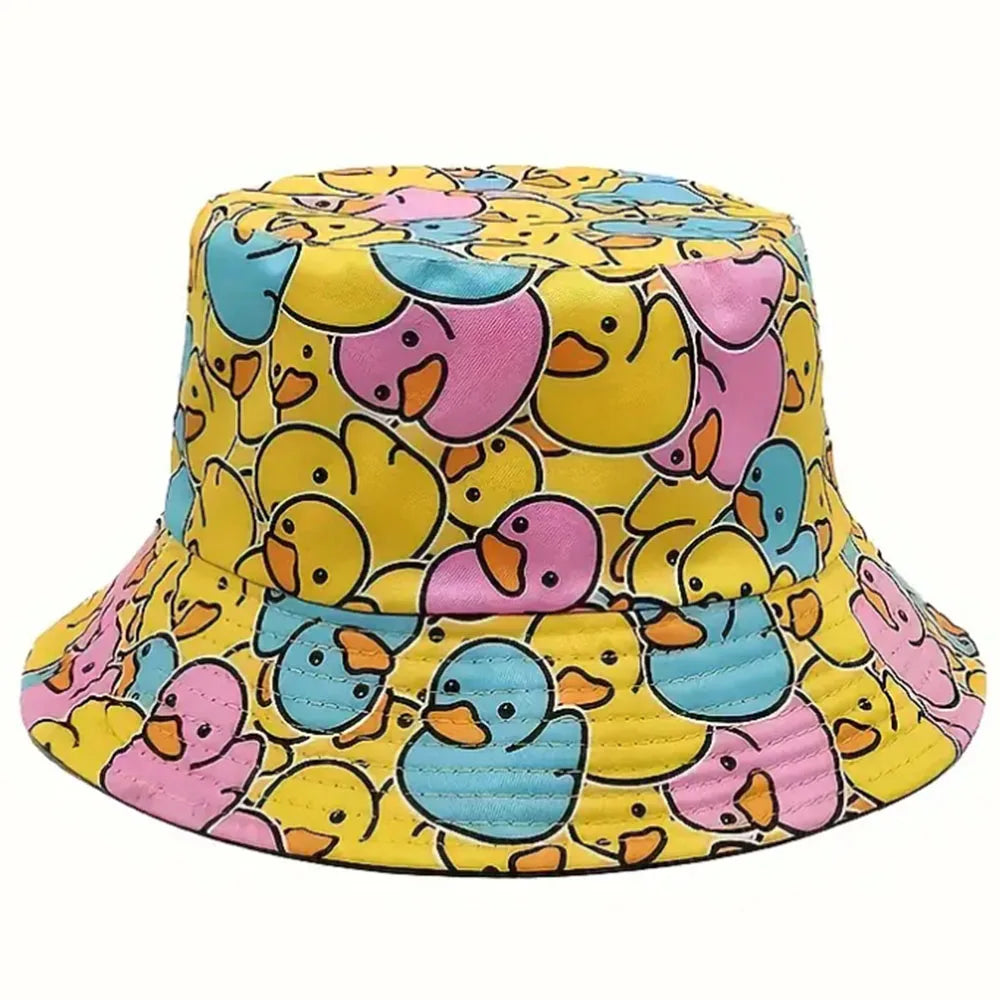 Yellow Duck Reversible Cartoon Bucket Hat