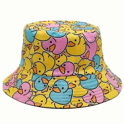 Yellow Duck Reversible Cartoon Bucket Hat