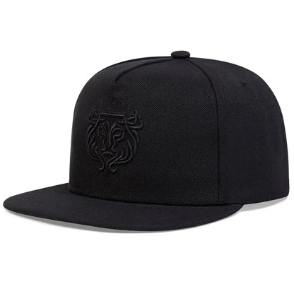 Lion Crown Embroidery Snapback Cap