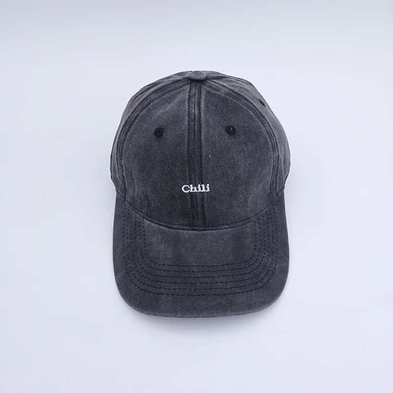 Soft Top Embroidered Letter Retro Baseball Cap