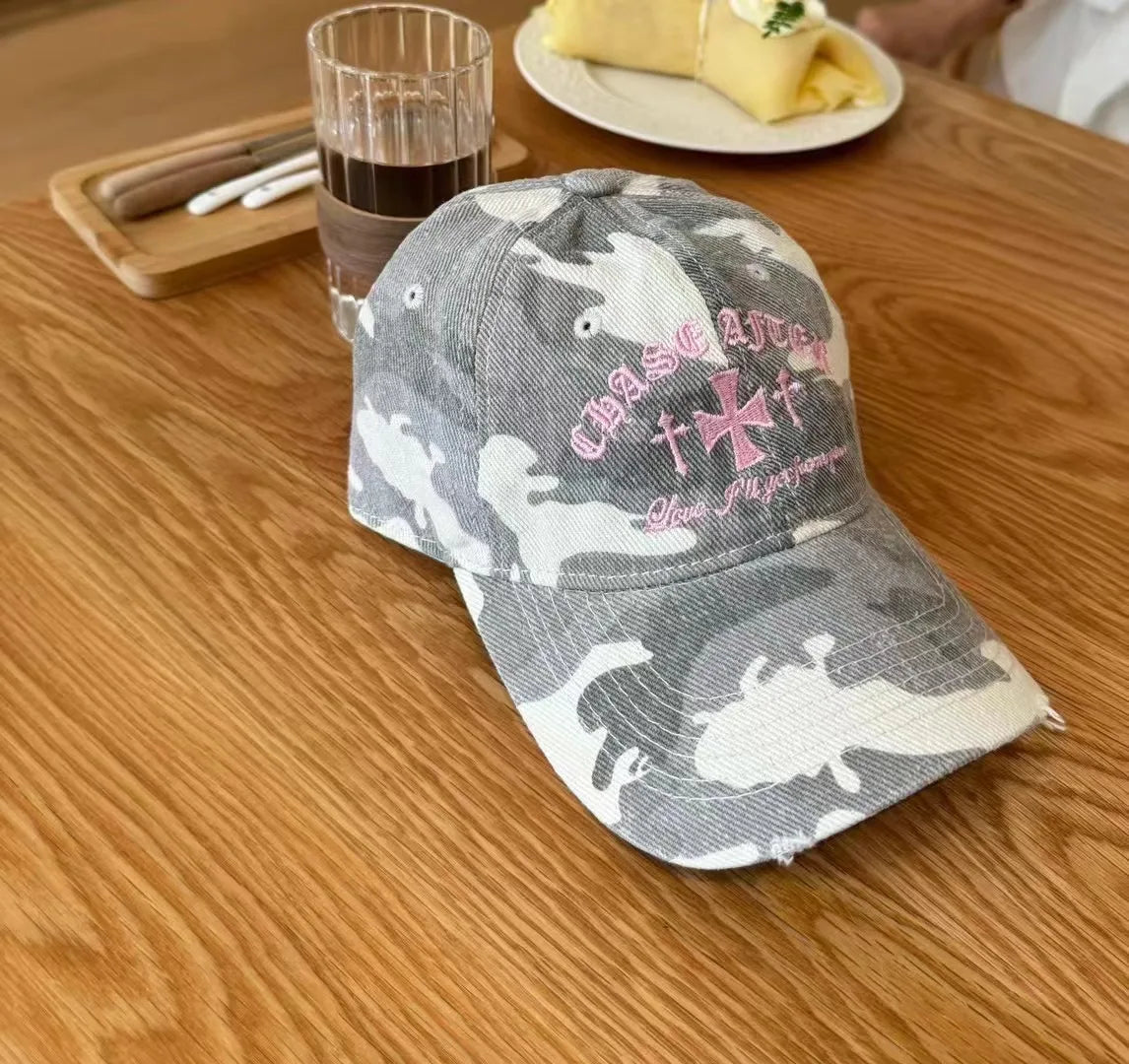 Retro Cross Stitch Camouflage Baseball Hat