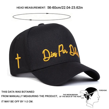 Unisex Letter Side Cross Embroidered Casual Baseball Cap