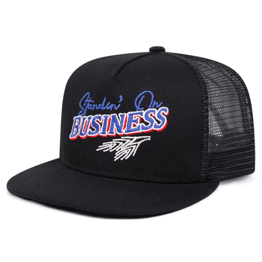 Business Embroidered Classic Flat Brim Cap