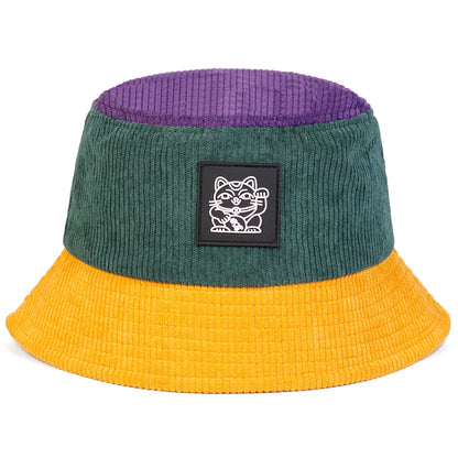 Unisex Cat Embroidery Personality Bucket Hats