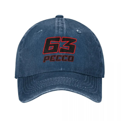 Pecco Bagnaia 63 Distressed Cotton Snapback Baseball Hat