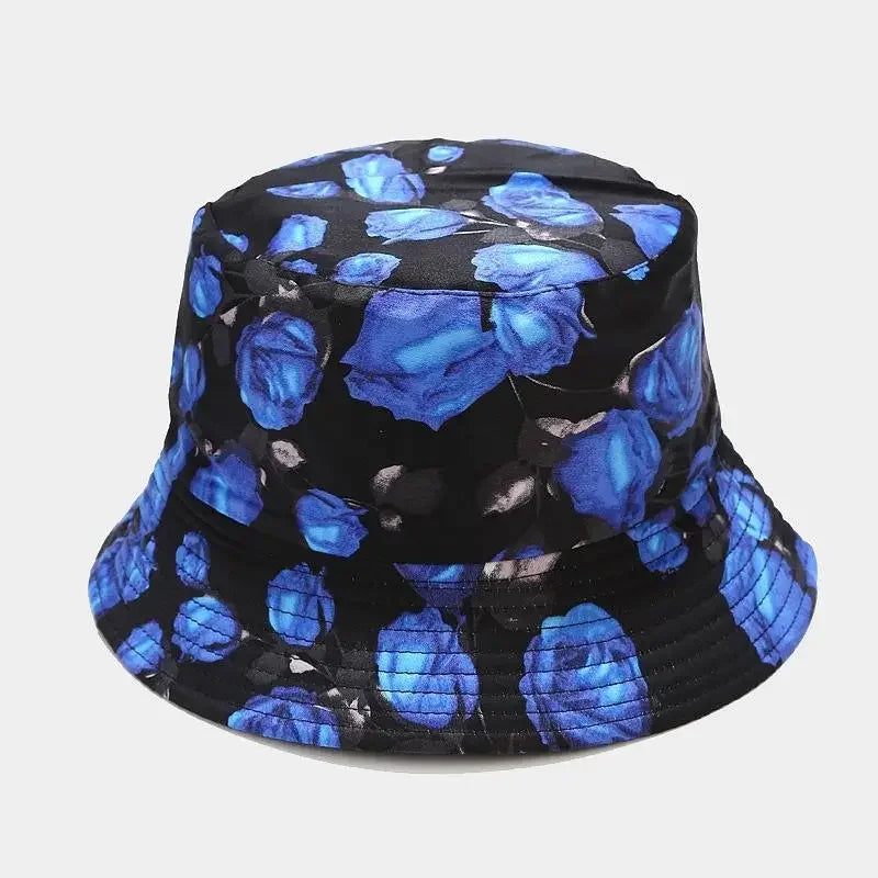Roses Print Spring Cotton Bucket Hat
