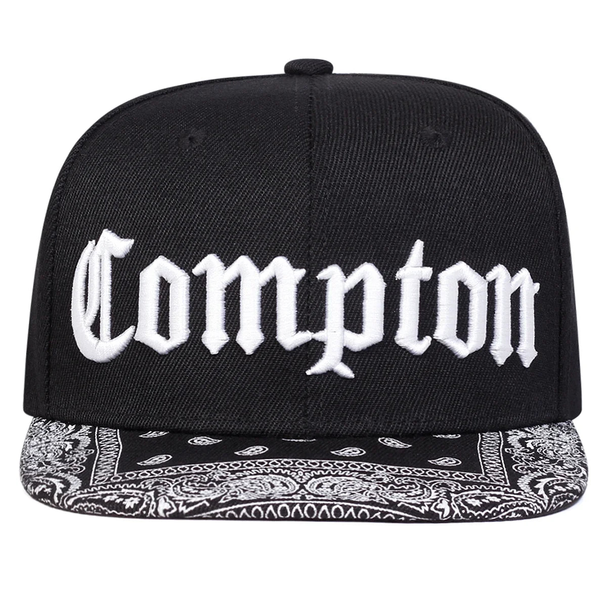 COMPTON Letter Embroidered Hip Hop Snapback Cap