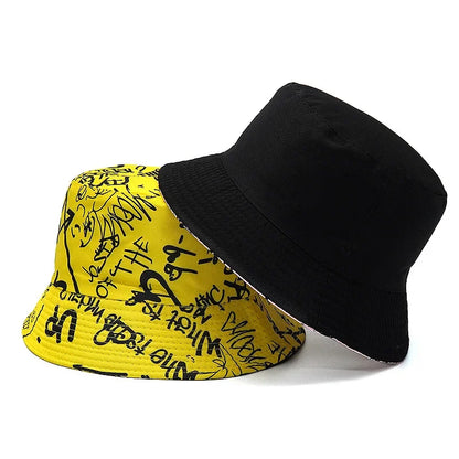Unisex Reversible Number Graffiti Bucket Hat