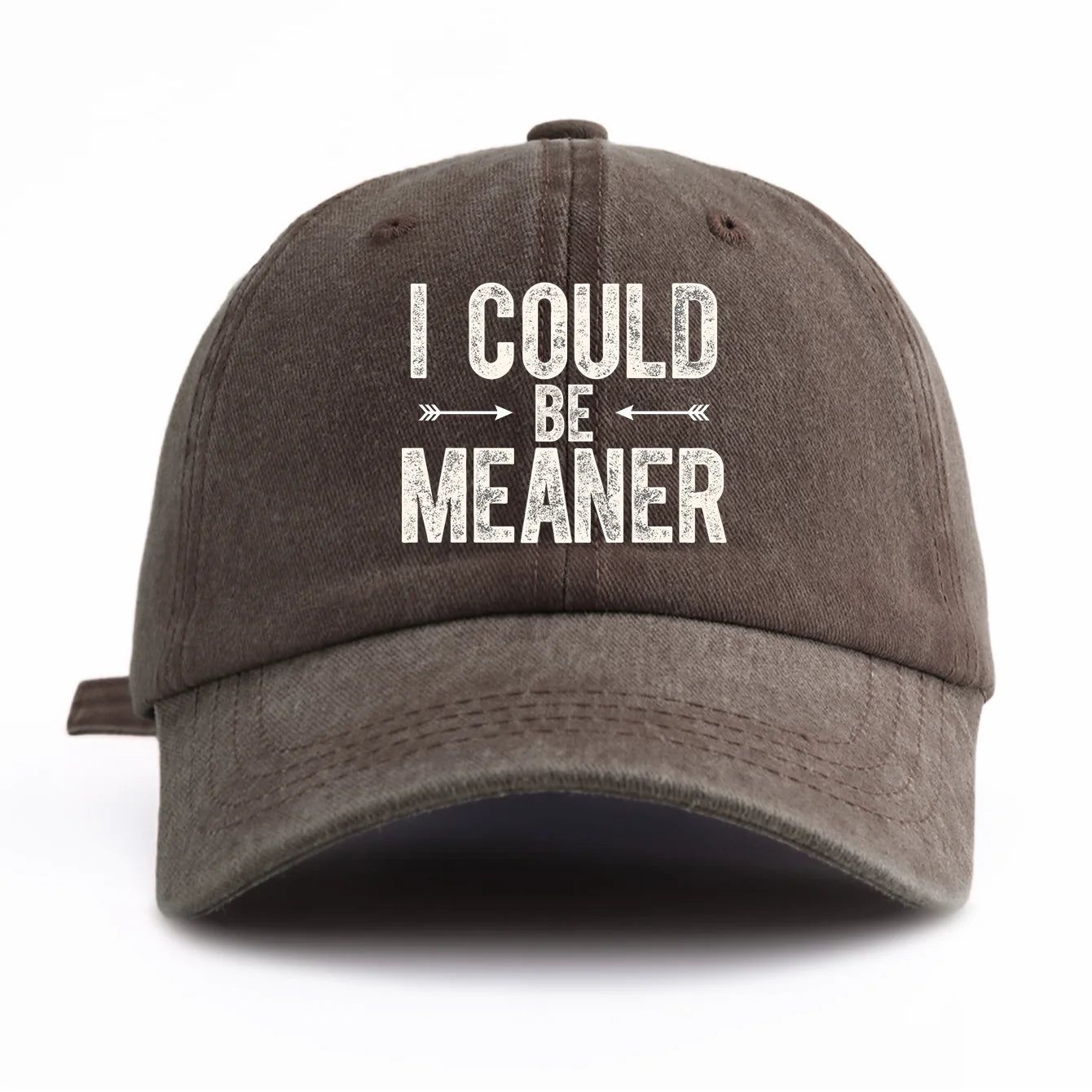I Could B Meaner Washed Retro Baseball Cap