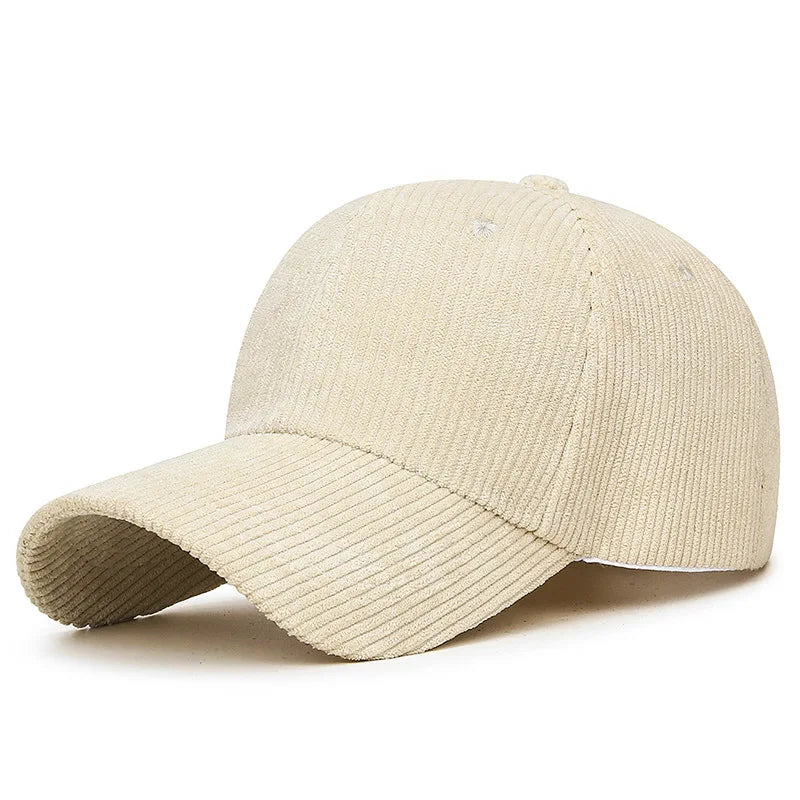 Striped Corduroy Adjustable Snapback Baseball Cap