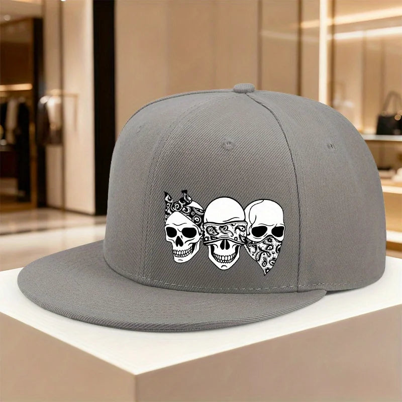 Three Skulls Hear See Speak Evil Snapback Cap