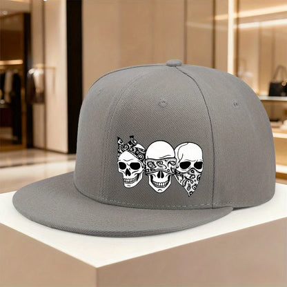 Three Skulls Hear See Speak Evil Snapback Cap