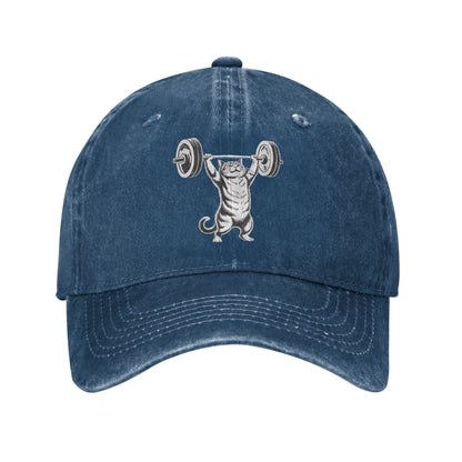 Strong Cat Weightlifting Gym Baseball Cap