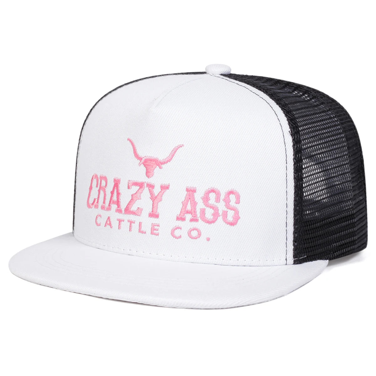 Unisex CRAZY ASS CATTLE CO Embroidery Hip-hop Net Hats