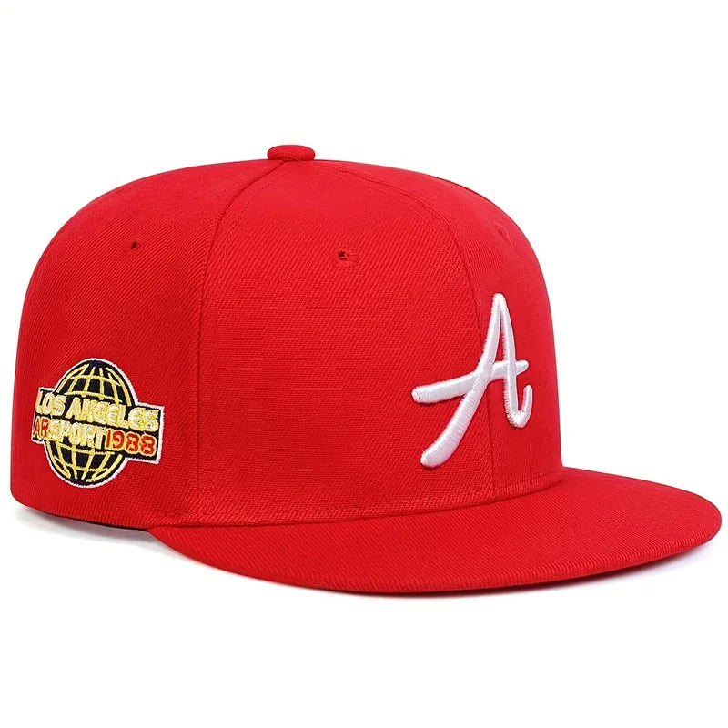 Unisex A letter Side Earth Embroidery Hats