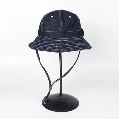 Vintage Denim Wide Brim Unisex Bucket Hat