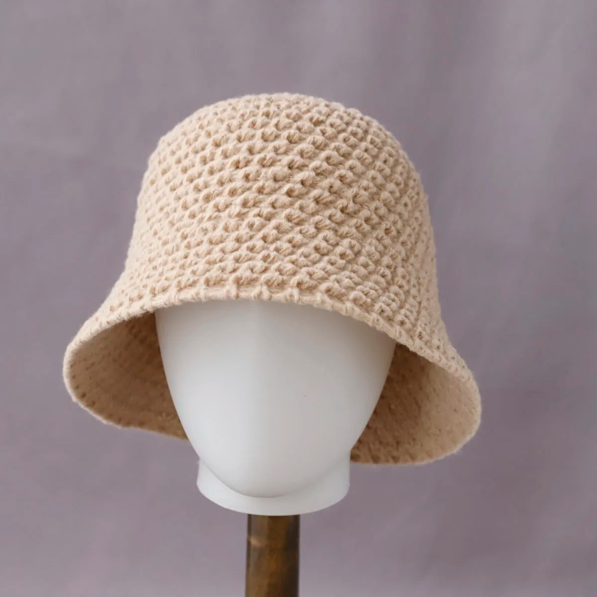 Color Block Knitted Foldable Bucket Hat