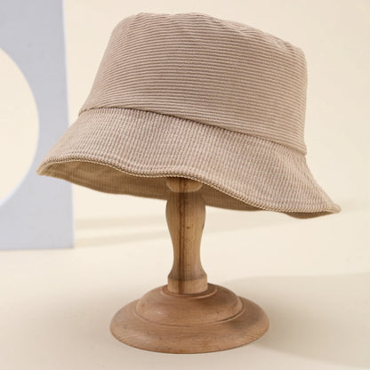 Retro Corduroy Winter Bucket Hat