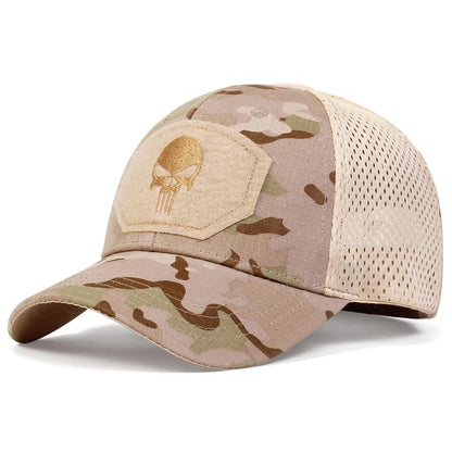 Unisex Skull Embroidery Baseball Net Caps