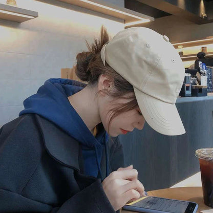 Unisex Plain Cotton Korean Style Baseball Cap