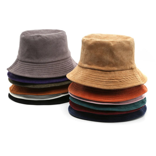 Corduroy Bucket Hat For Women Men New