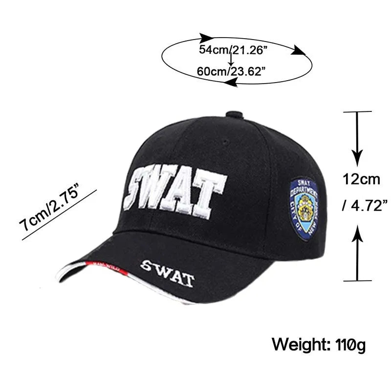 Unisex “SWAT” Embroidered Streetwear Snapback Cap