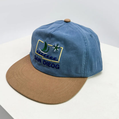 Retro Color Block Letter Embroidery Hip Hop Cap