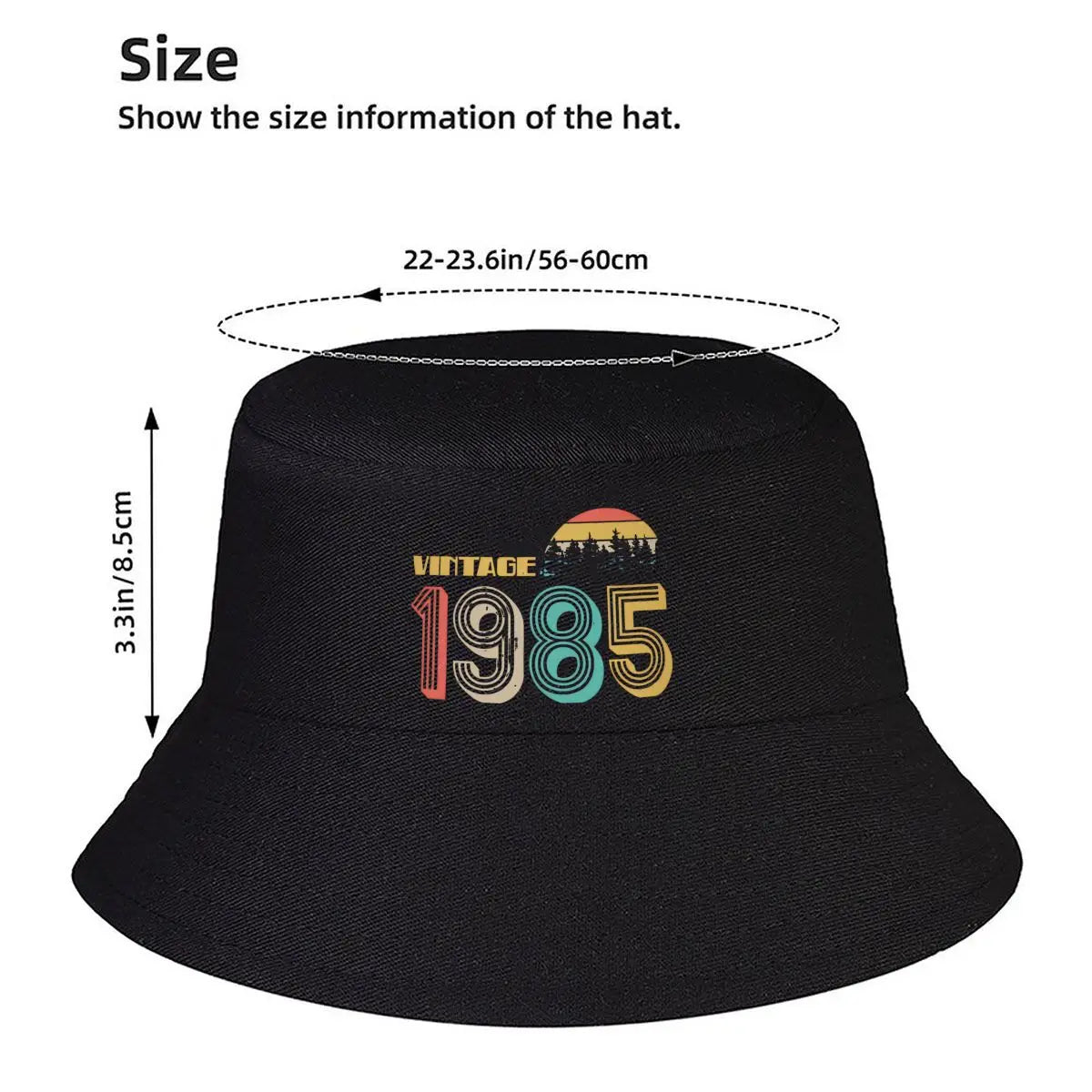 Vintage 1985 Birthday Vibe Graphic Bucket Hat