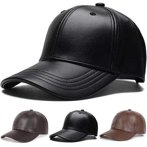 PU Leather Hip Hop Adjustable Baseball Cap