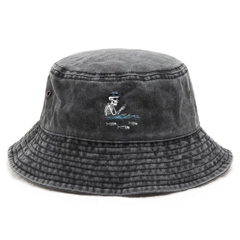 Vintage Gothic Macabre Print Bucket Hat