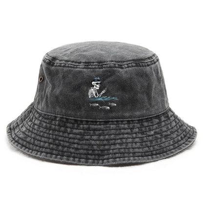 Vintage Gothic Macabre Print Bucket Hat