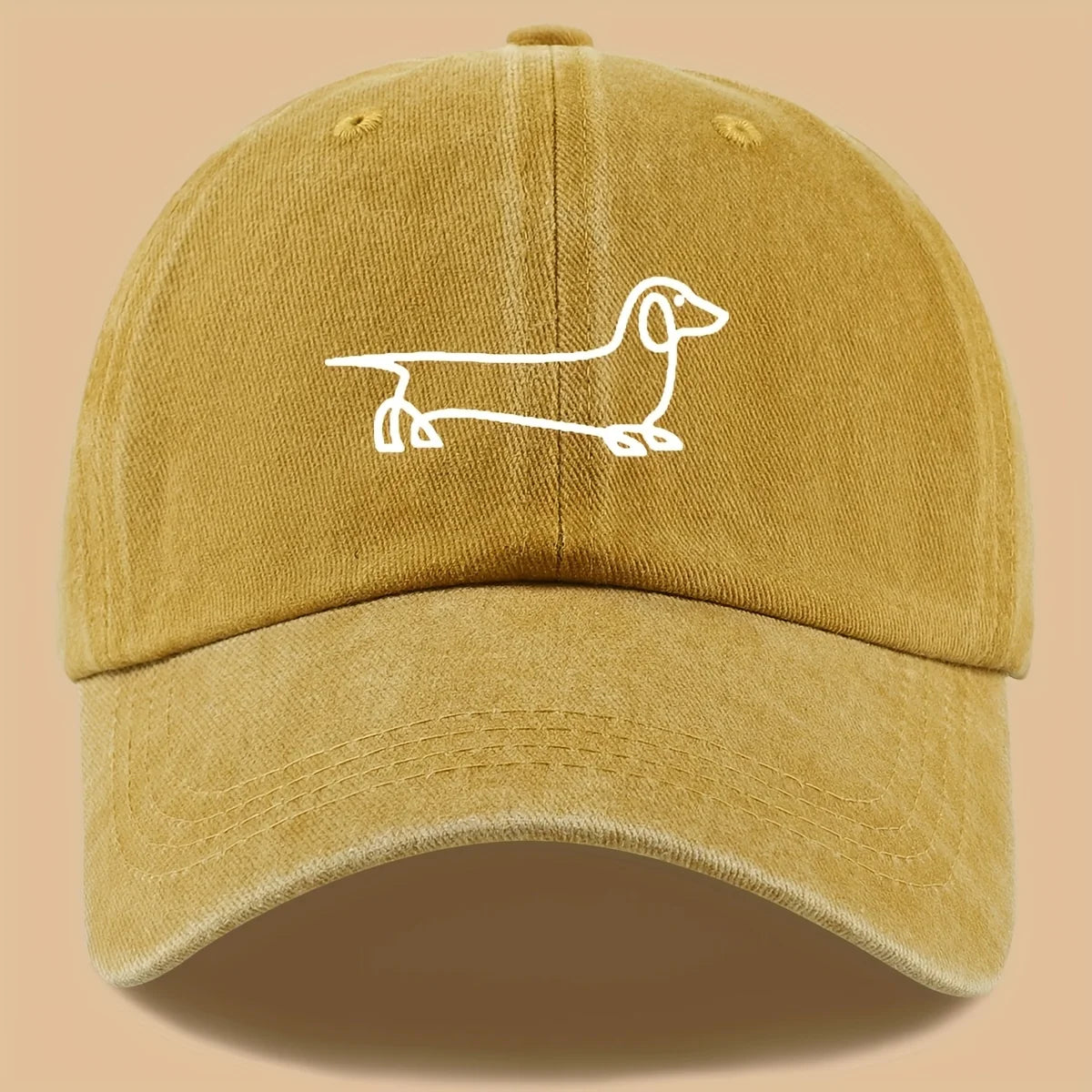 Simple Dog Print Travel Baseball Cap