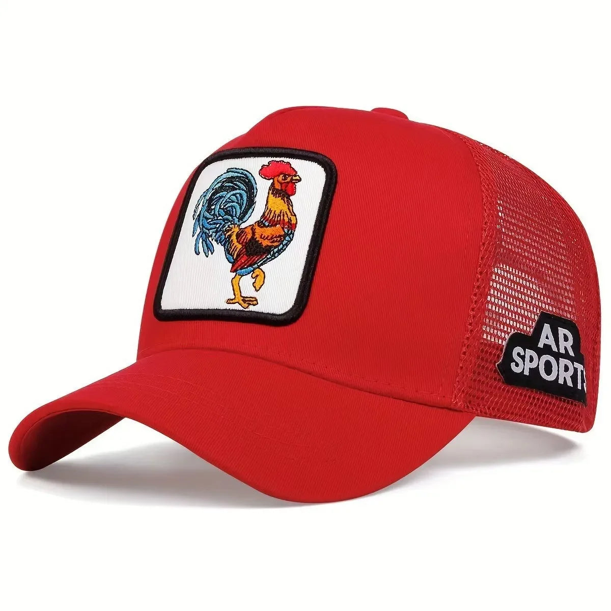 Animal Embroidered Rooster Mesh Baseball Cap