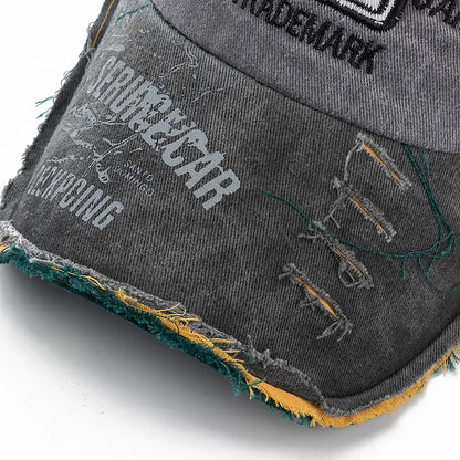 Washed Cowboy Letter Cotton Baseball Cap