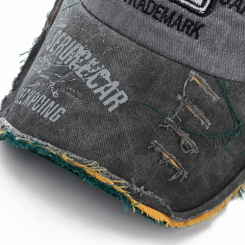 Washed Cowboy Letter Cotton Baseball Cap