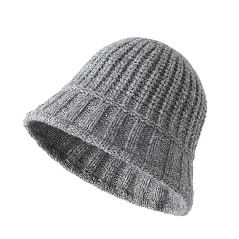 Knitted Wide Brim Bucket Hat