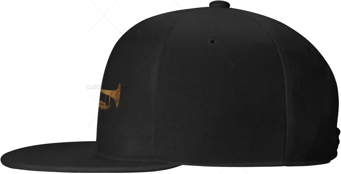 Retro Vintage Trumpet Plaid Snapback Cap