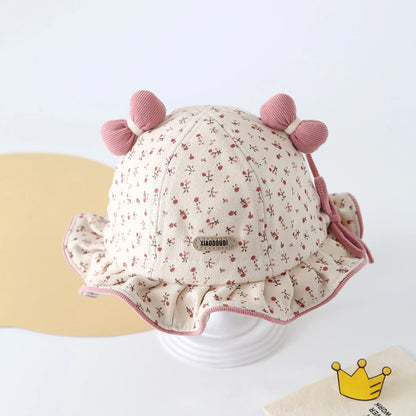 Sweet Flower Bow Baby Bucket Hat