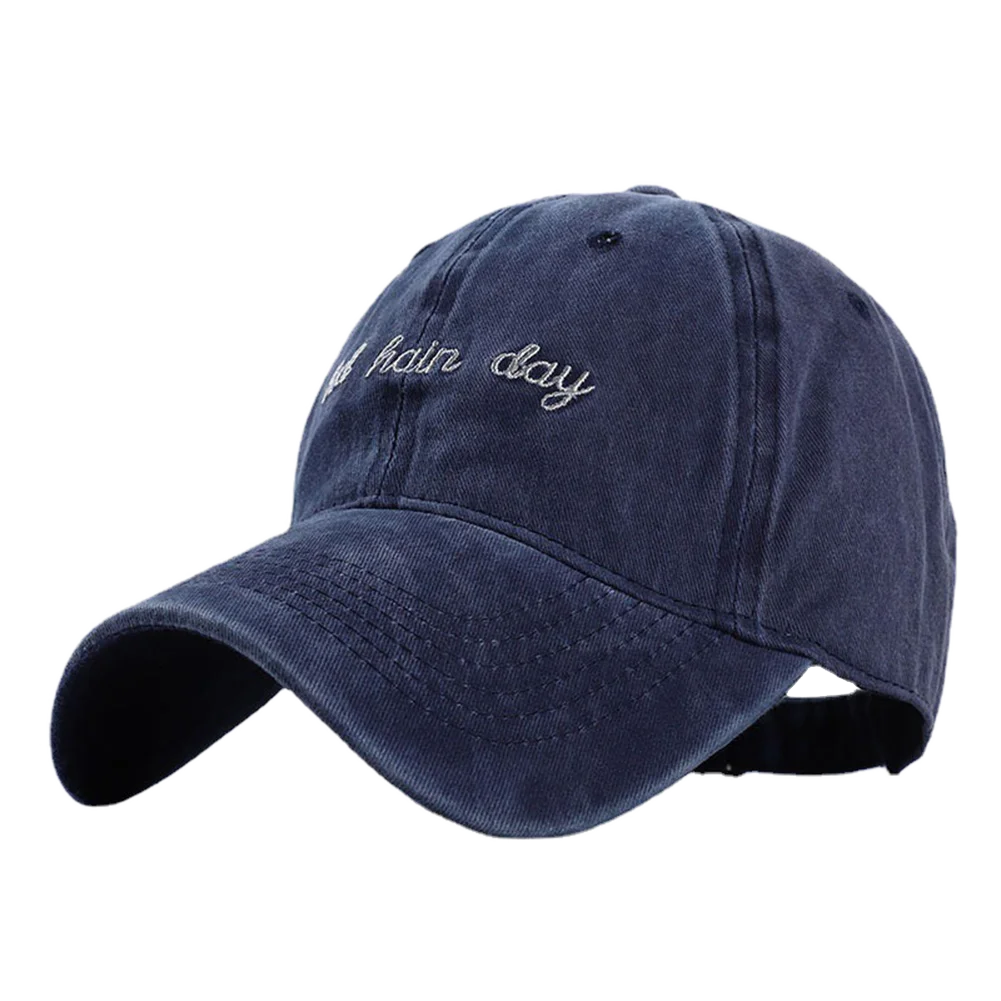 Bad Hair Day Letter Embroidery Washed Baseball Cap