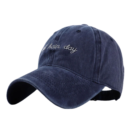 Bad Hair Day Letter Embroidery Washed Baseball Cap