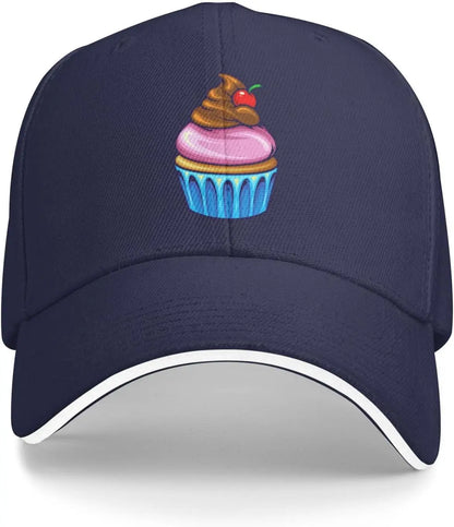 Cupcake Cherry Dessert Adjustable Polyester Baseball Cap