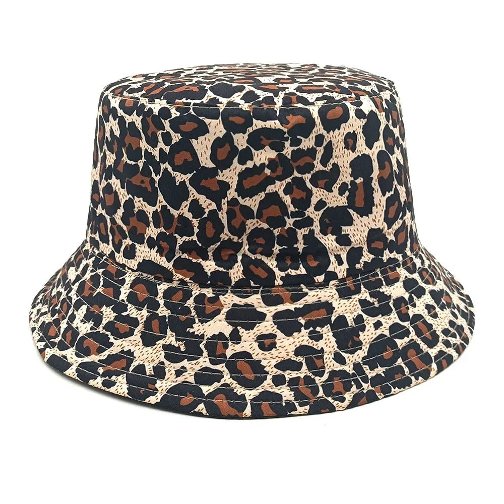 Unisex Reversible Leopard Print Bucket Hat – Double-Sided Sun Cap