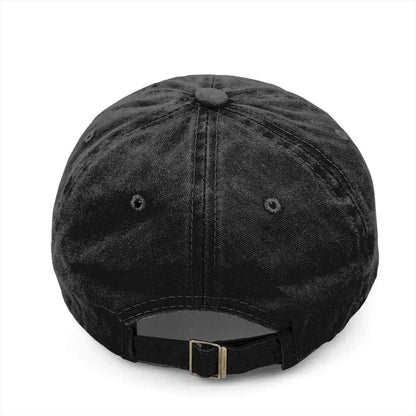 Unisex Rooster Embroidery Washed Denim Baseball Cap